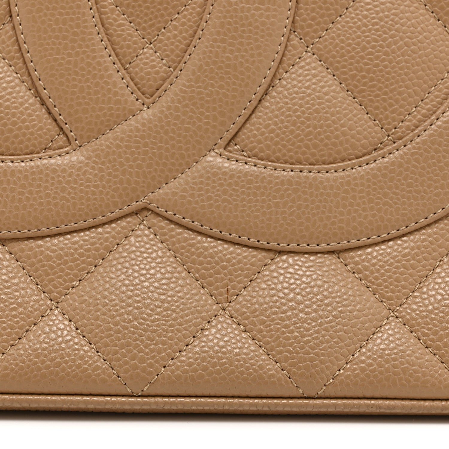 Chanel Caviar Quilted Medallion Tote Beige