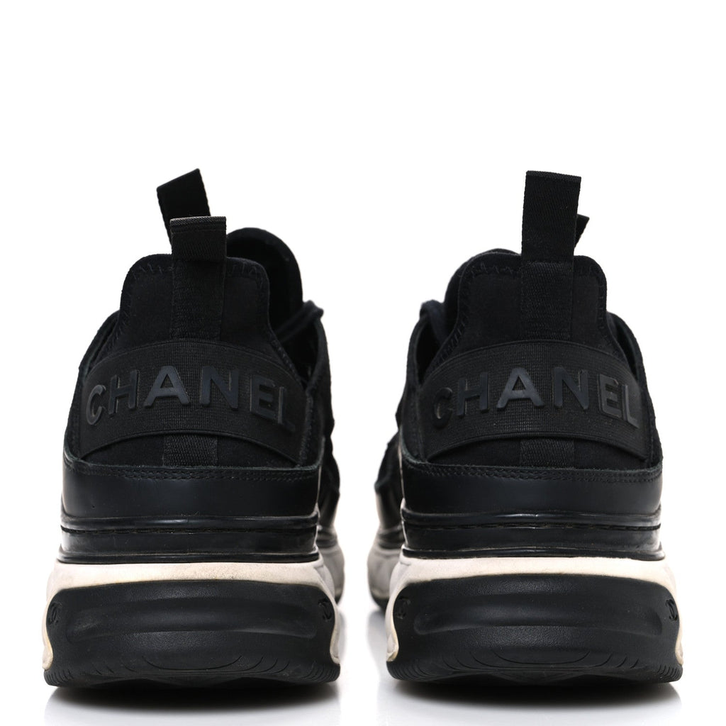 Fabric Calfskin Suede CC Sneakers 41 Black
