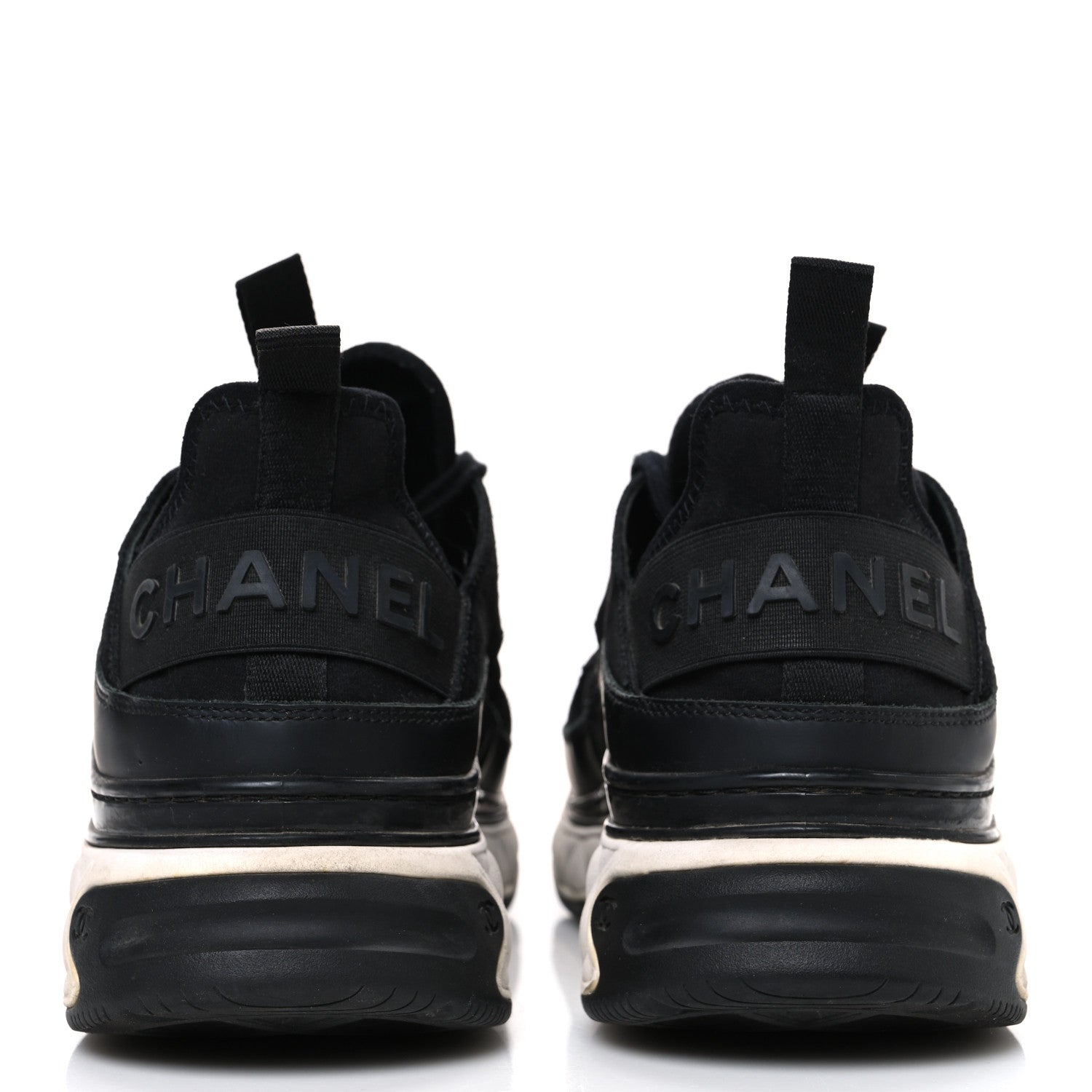 Fabric Calfskin Suede CC Sneakers 41 Black