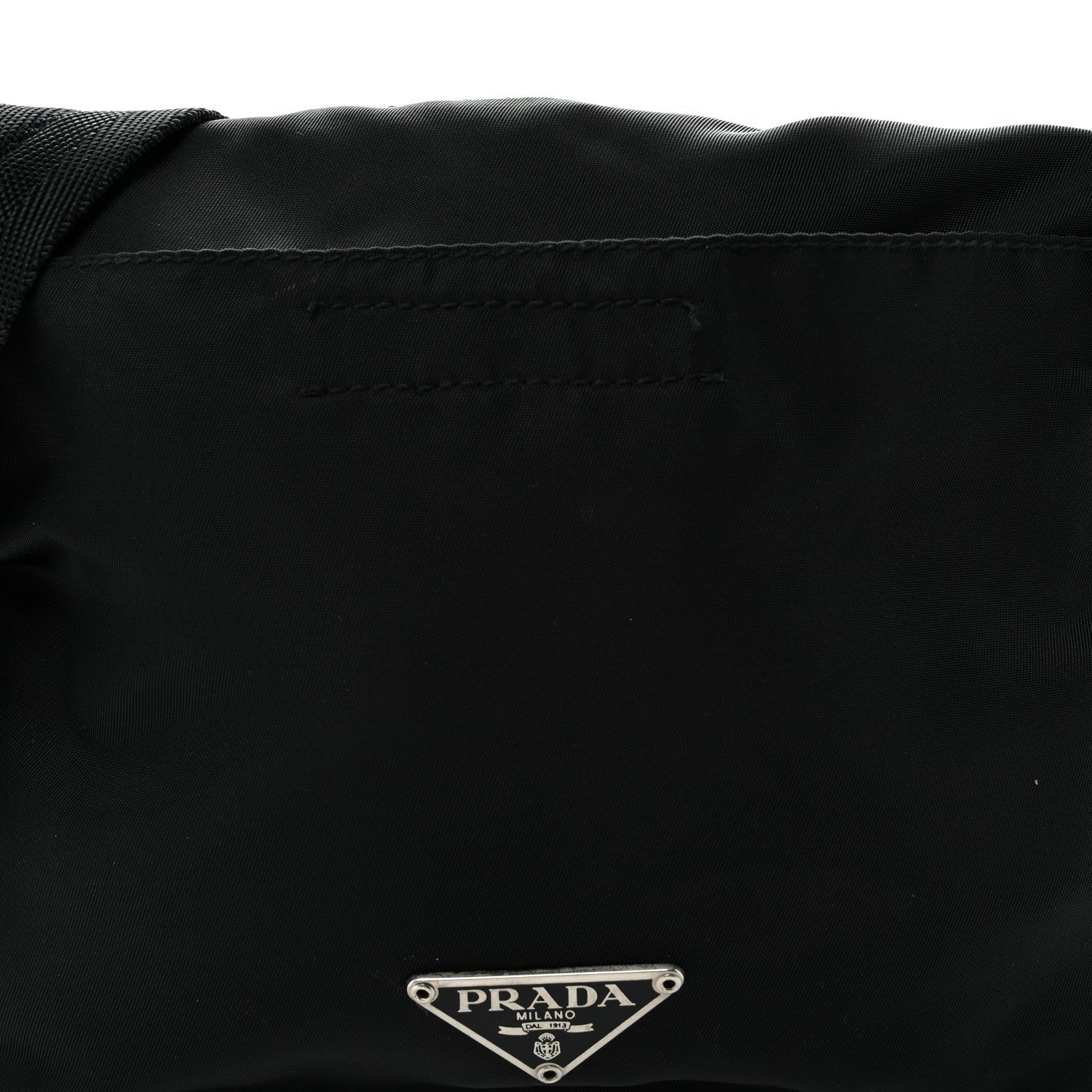Prada Nylon Mini Flat Messenger Bag Black