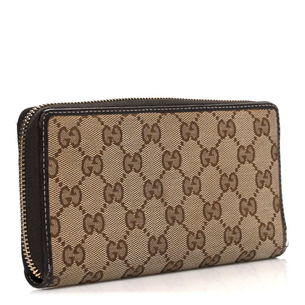 Gucci Monogram Mayfair Zip Around Wallet Dark Brown