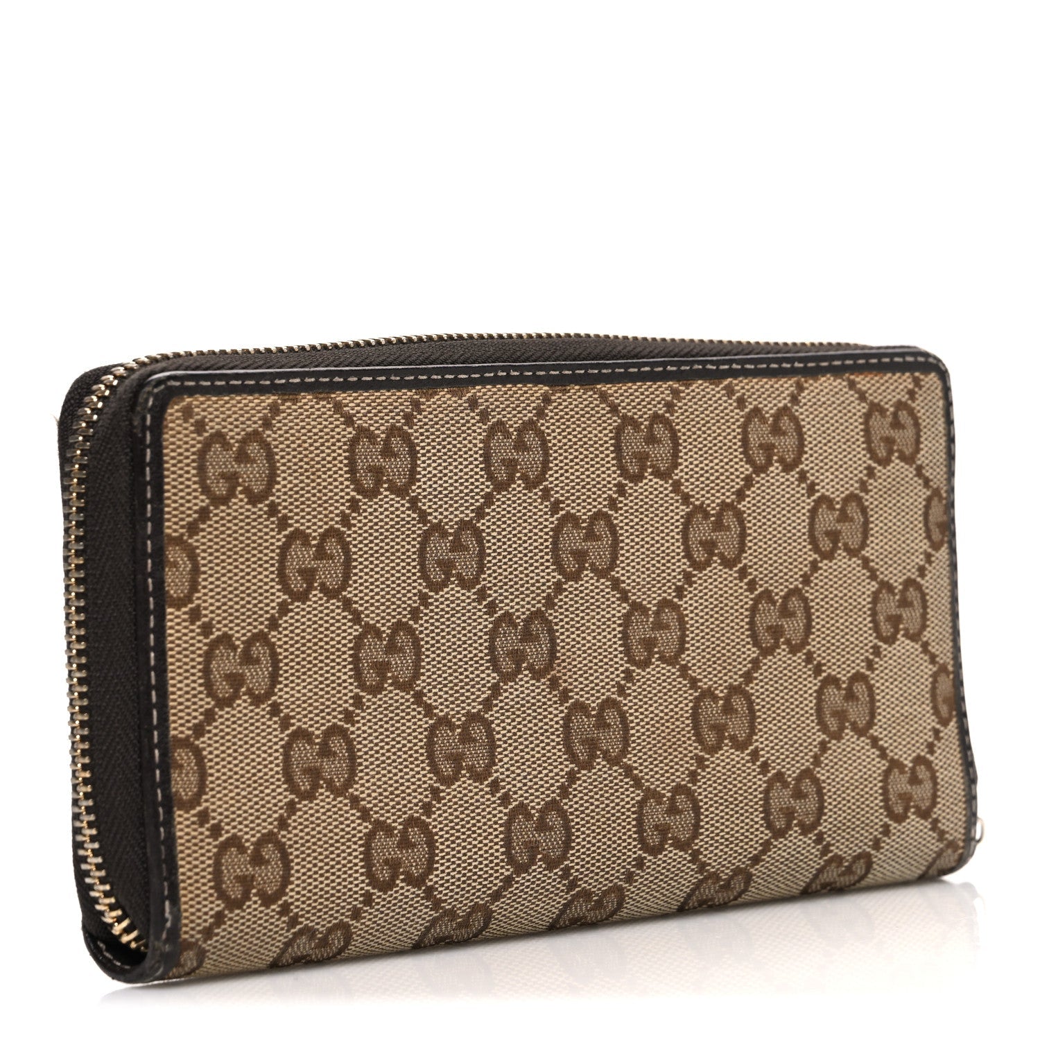 Gucci Monogram Mayfair Zip Around Wallet Dark Brown