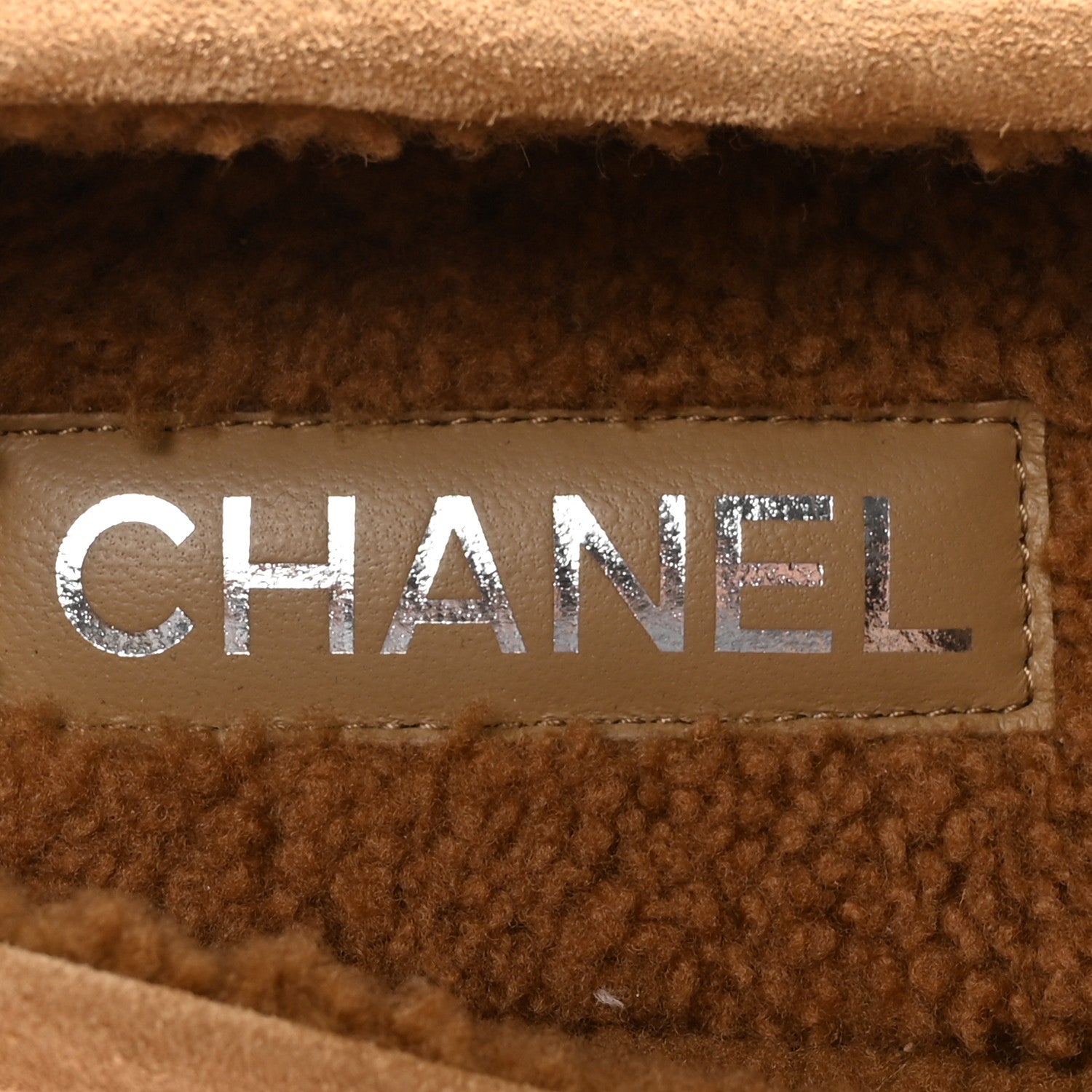 Chanel Suede Calfskin CC Loafers 38.5 Dark Beige