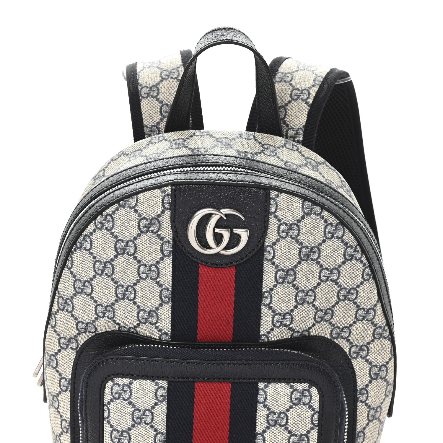Gucci GG Supreme Monogram Textured Dollar Calfskin Web Small Ophidia Day Backpack Beige Blue Black