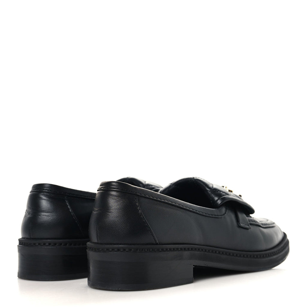 Lambskin Quilted CC Turnlock Loafers 37 Black