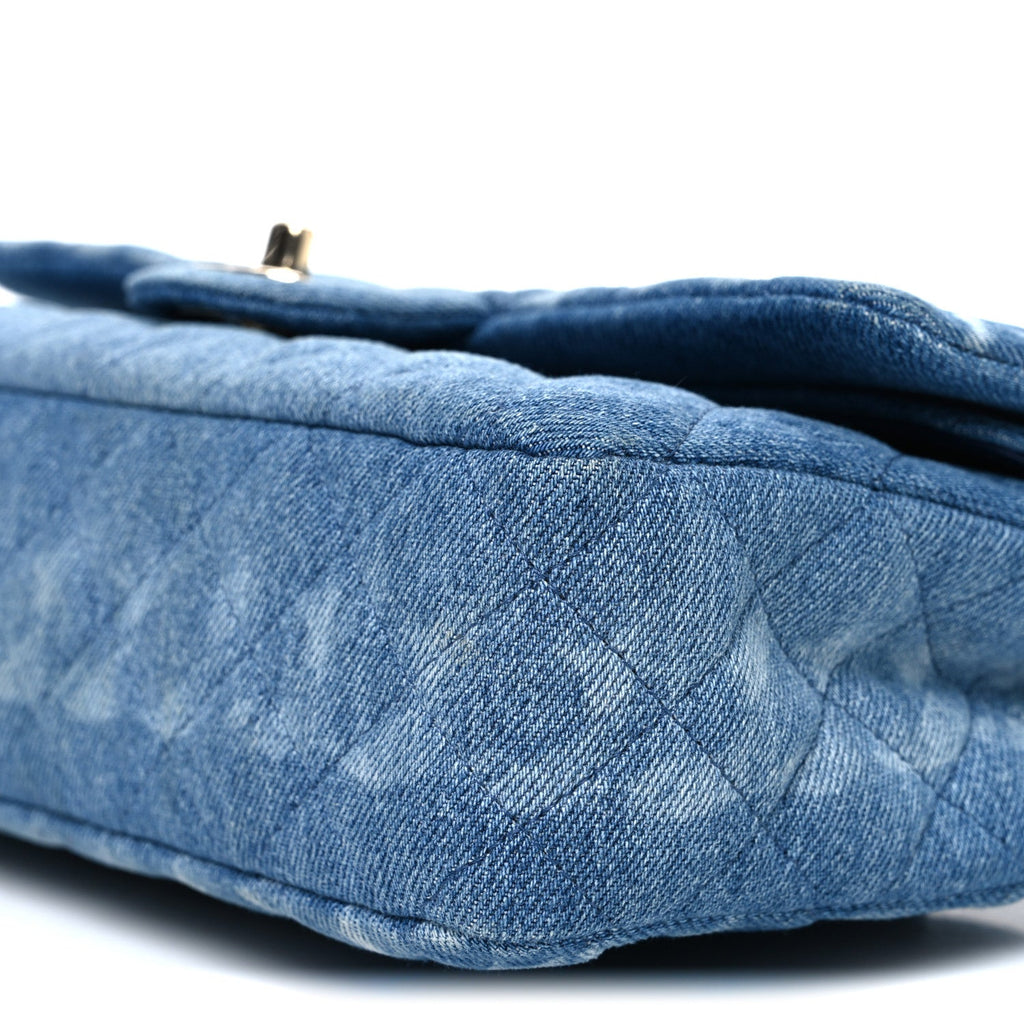 Chanel Denim Quilted Medium Double Flap Blue