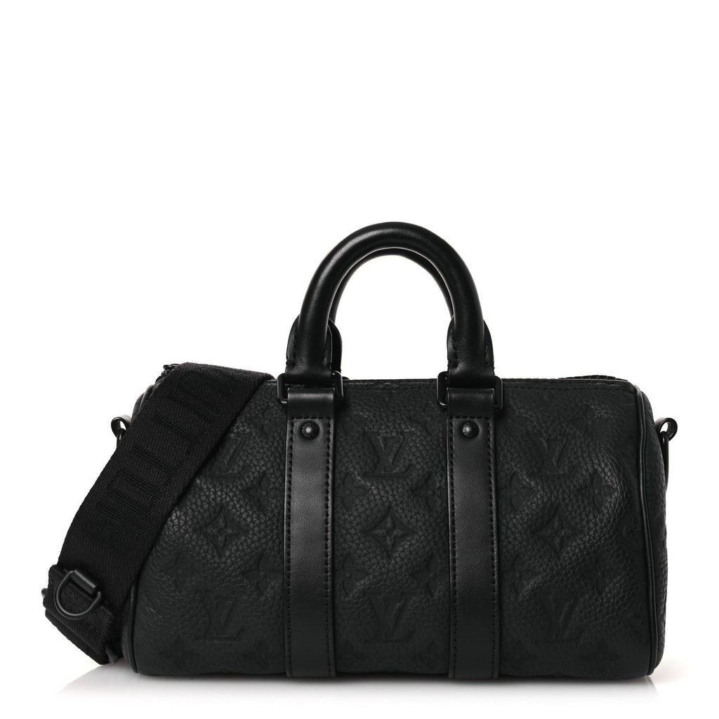 Louis Vuitton Monogram Taurillon Keepall Bandouliere 25 Black