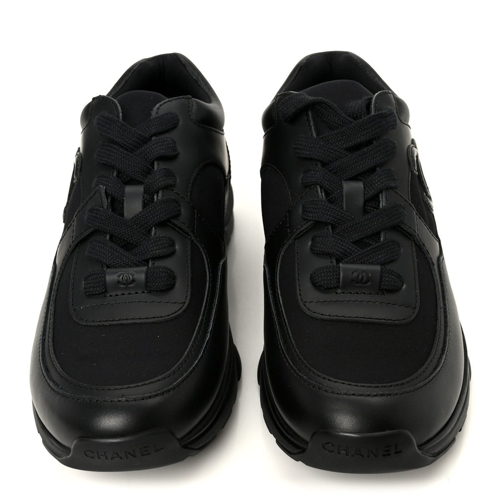 Lambskin Fabric CC Sneakers 39 Black