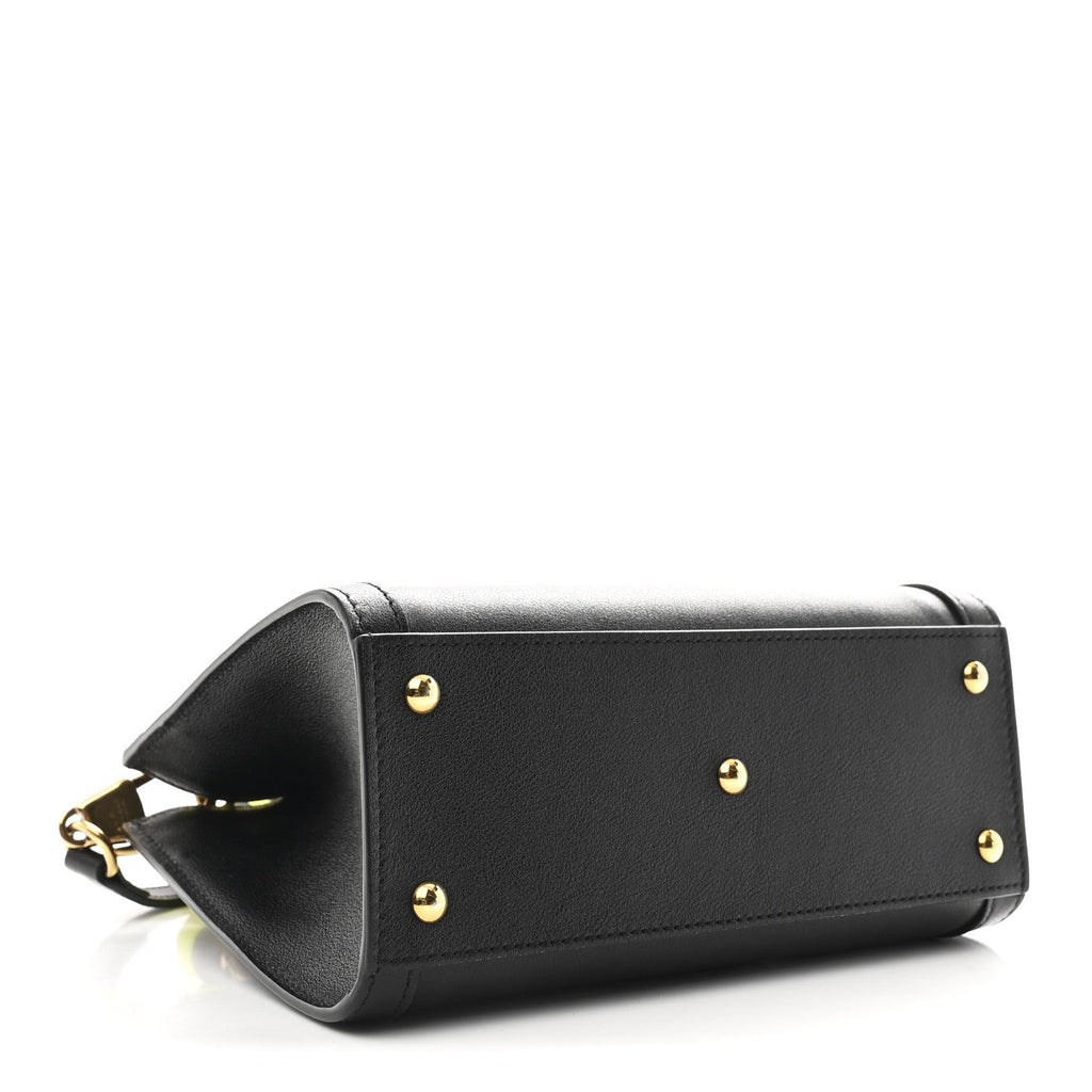 Gucci Wonka Grain Calfskin Mini Diana Tote Bag Black Yellow Fluo