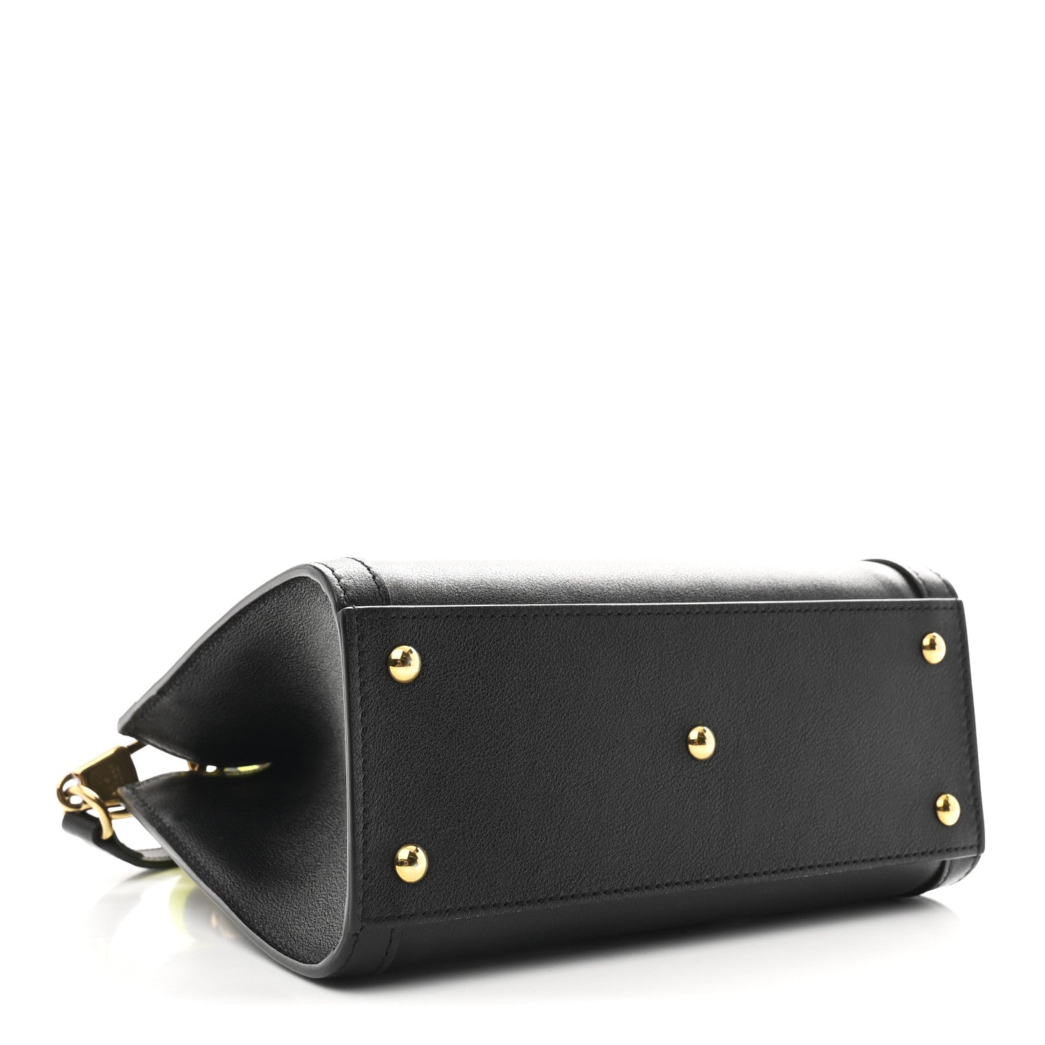 Gucci Wonka Grain Calfskin Mini Diana Tote Bag Black Yellow Fluo