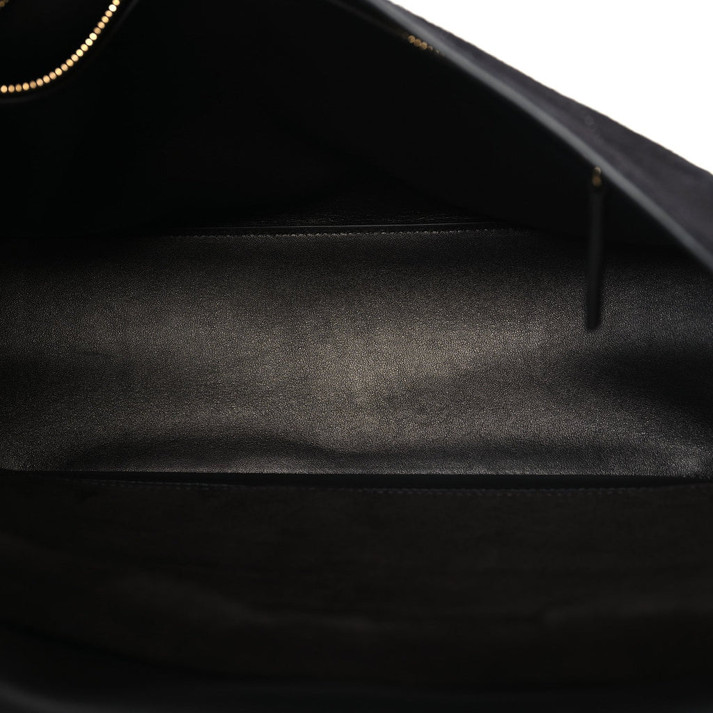 Chanel Suede Calfskin Small Souplissimo Maxi Flap Black