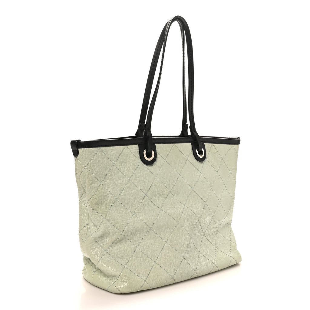 Chanel Grained Calfskin Shopping Fever Tote Green