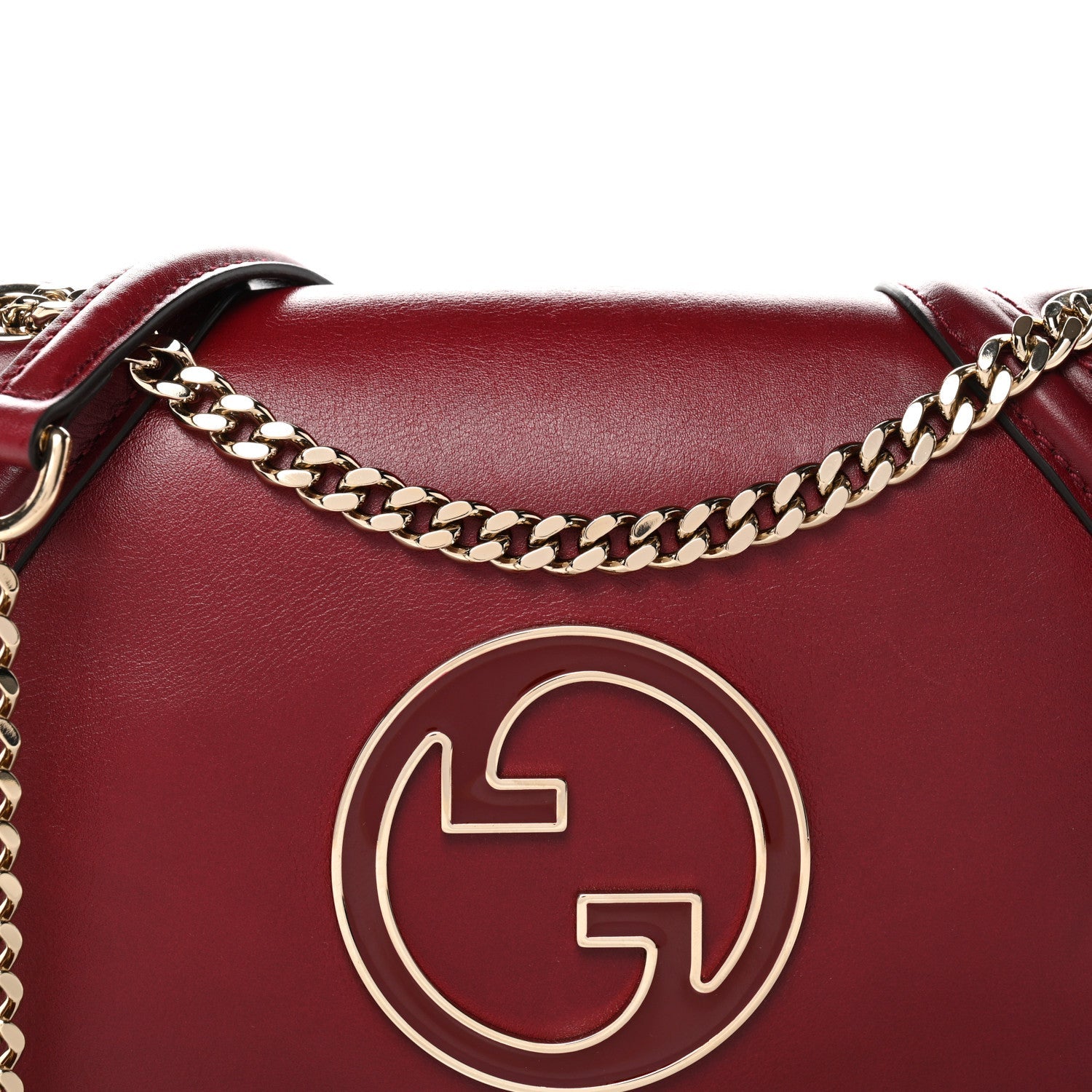 Gucci Calfskin Blondie Medium Shoulder Bag Dark Red