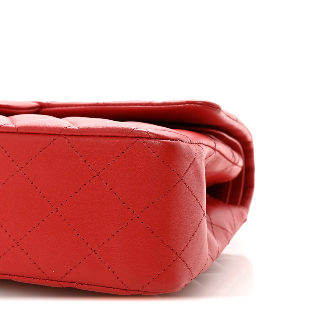 Chanel Lambskin Quilted Medium Double Flap Red