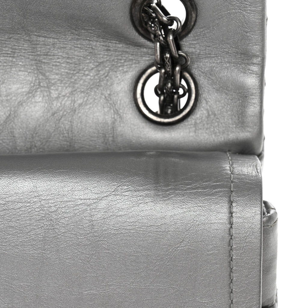 Chanel Metallic Aged Calfskin Quilted 2.55 Reissue 226 Flap Silver