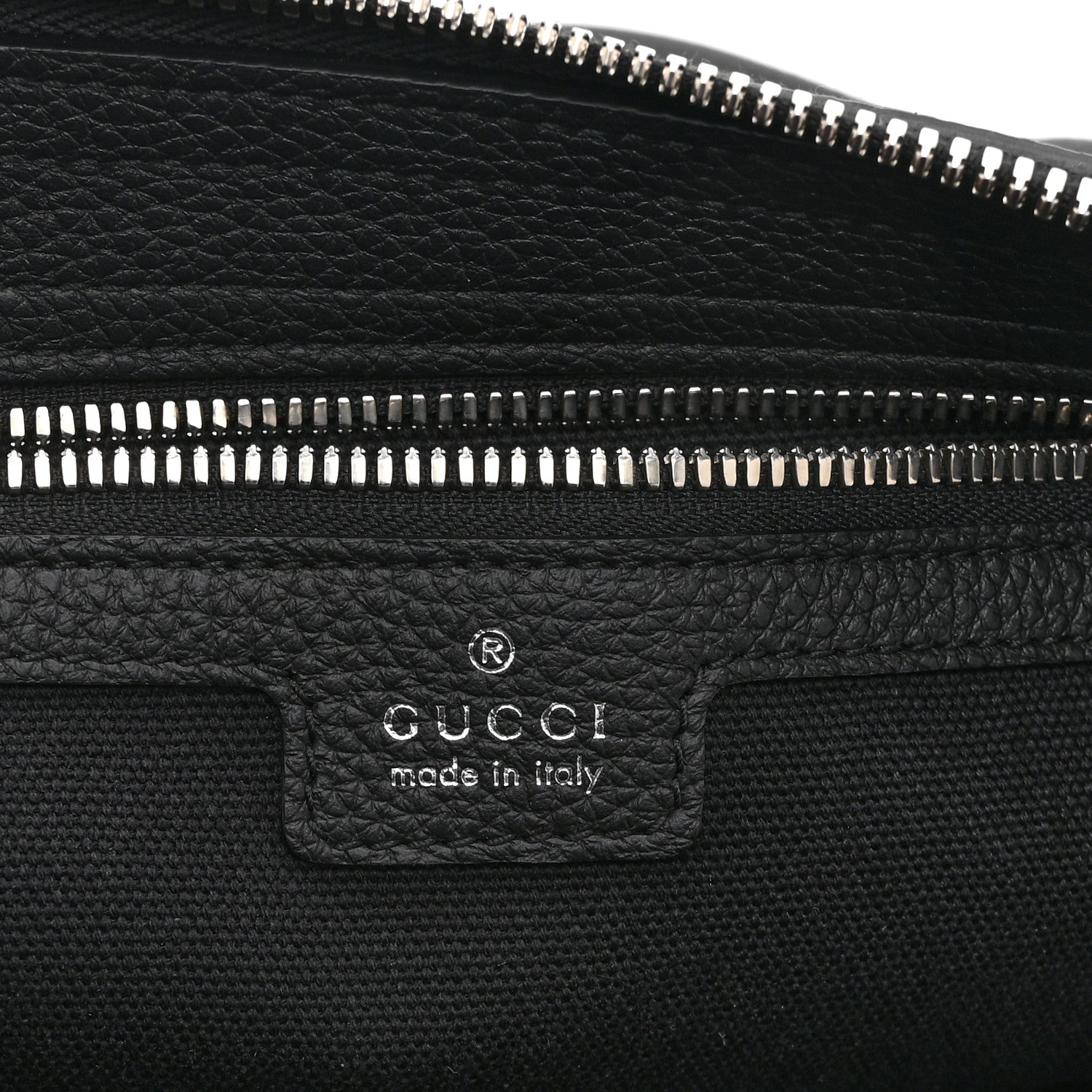 Gucci Calfskin Emblem Shoulder Bag Black