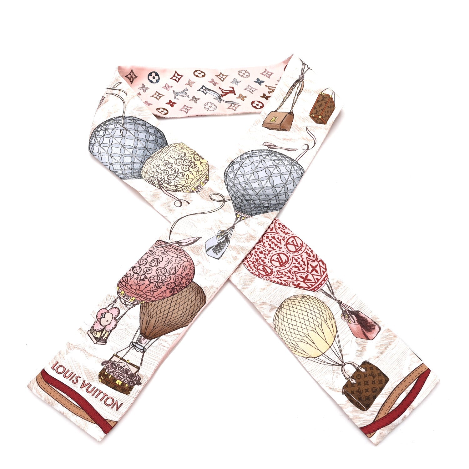 Louis Vuitton Silk Monogram Up And Away Bandeau Rose Clair