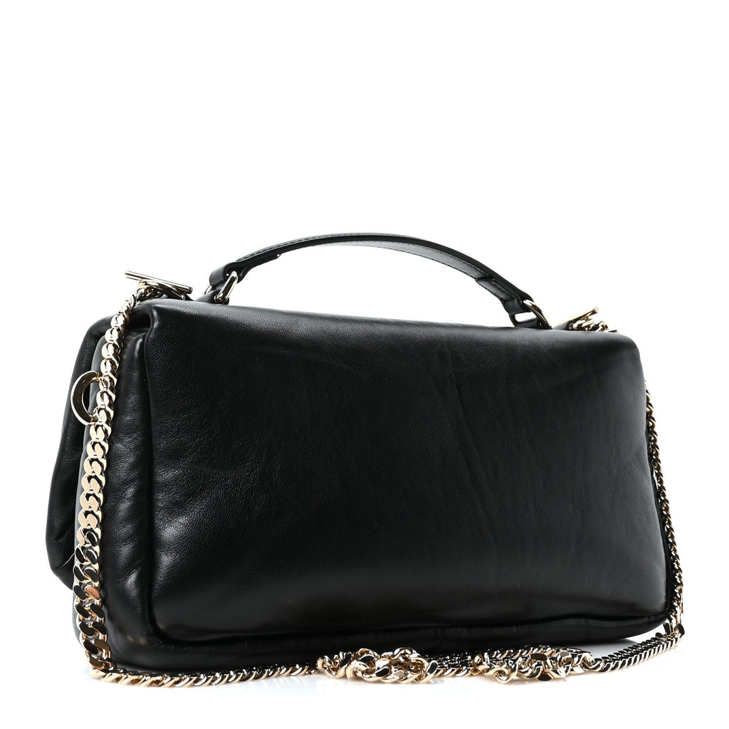 Gucci Lambskin Mini GG Milano Top Handle Shoulder Bag Black