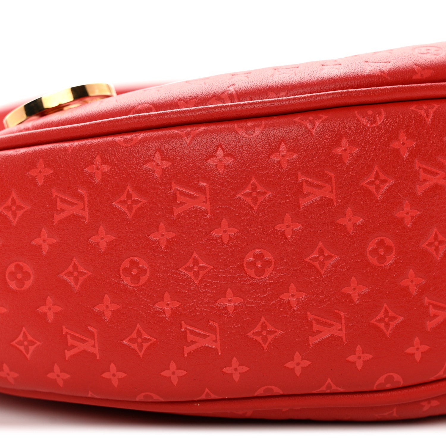 Louis Vuitton Calfskin Nanogram Embossed Loop PM Rouge