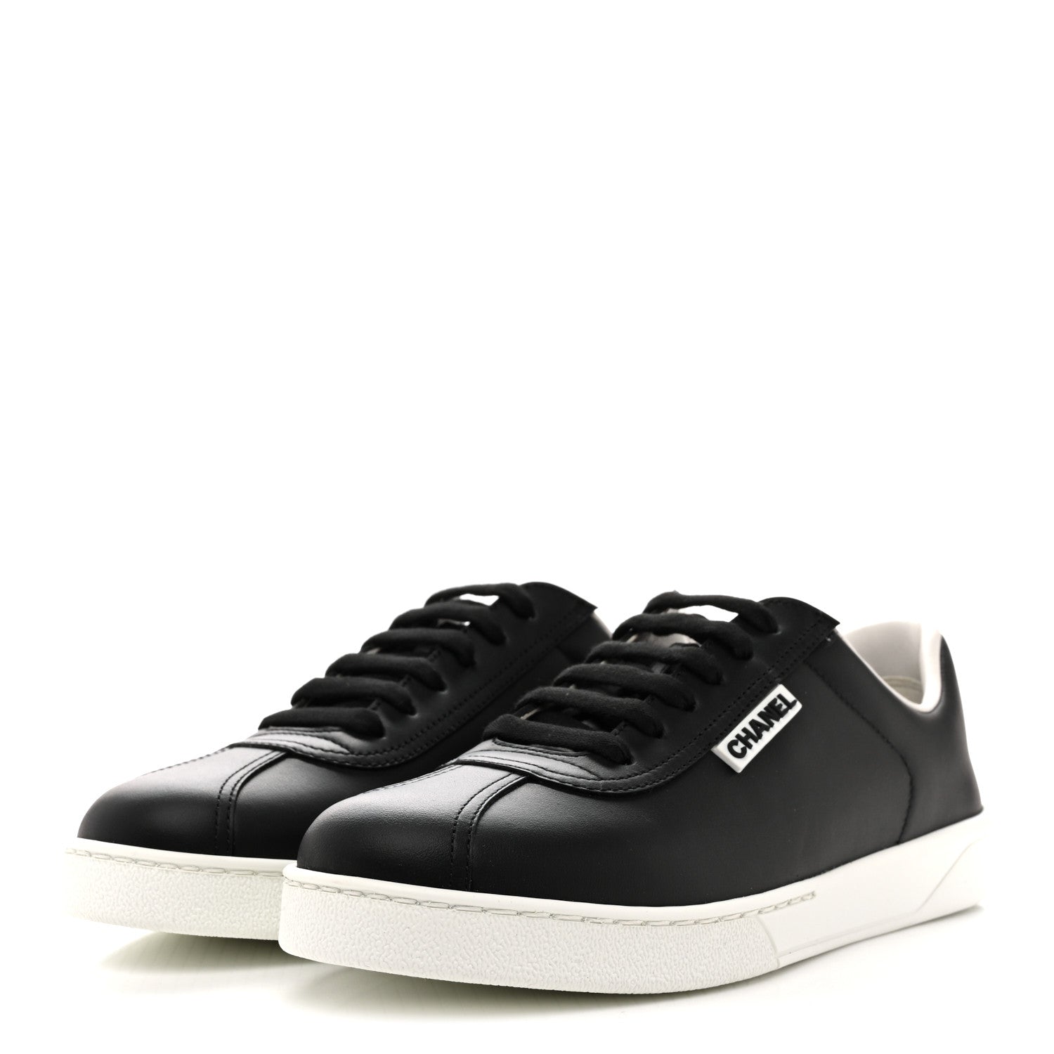 Calfskin CC Womens Sneakers 37.5 Black
