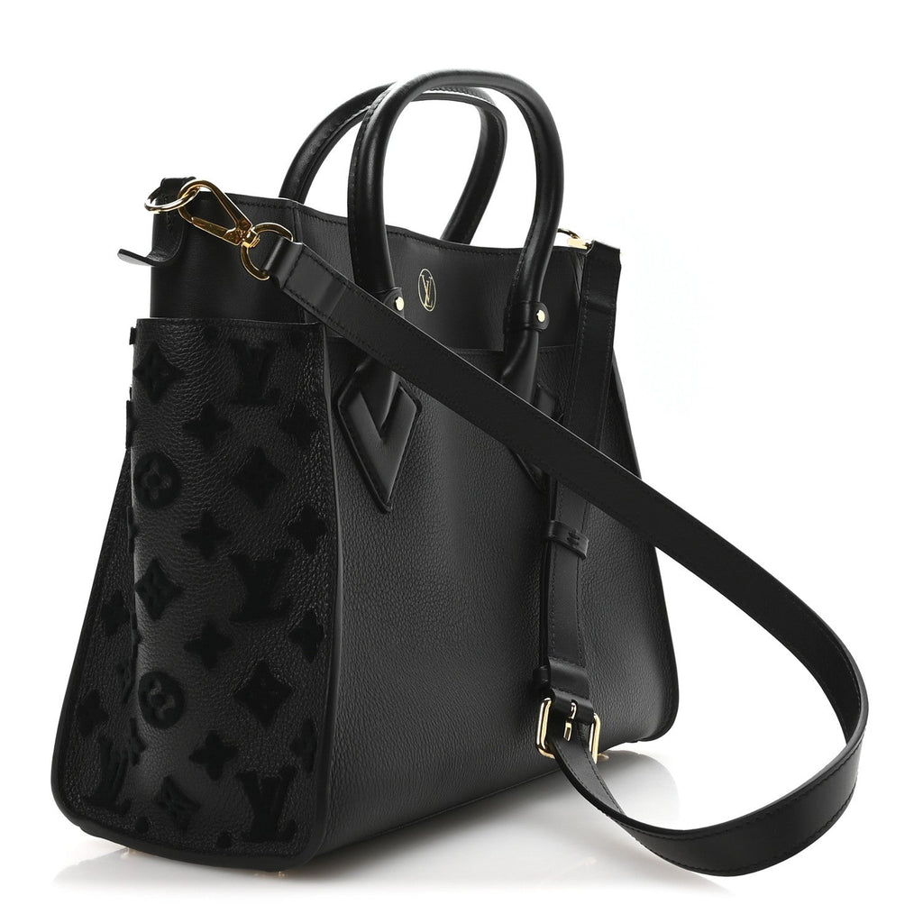 Louis Vuitton Calfskin Monogram Tufting On My Side Black