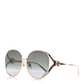 Gucci Metal Oversized Round Frame GG0225S Sunglasses Gold