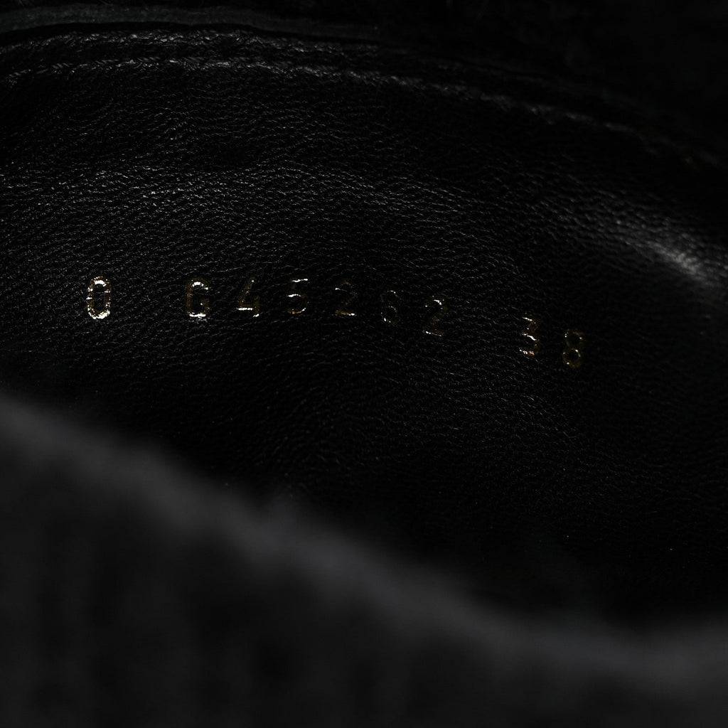 Calfskin Knit CC Short Boots 38 Black