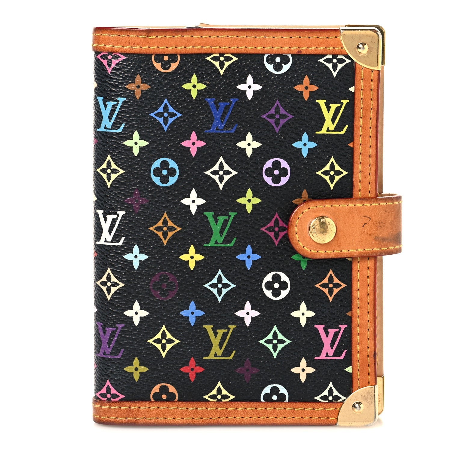 Louis Vuitton Monogram Multicolor Small Ring Agenda Cover Black