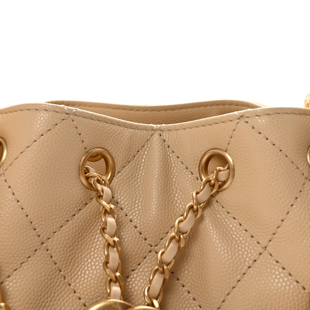 Chanel Caviar Quilted Mini Chanel 25 Handbag Beige