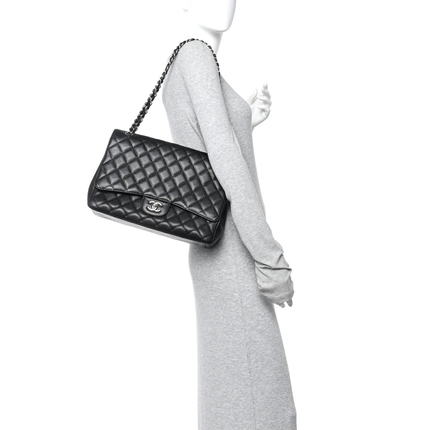 Chanel Caviar Maxi Single Flap Black