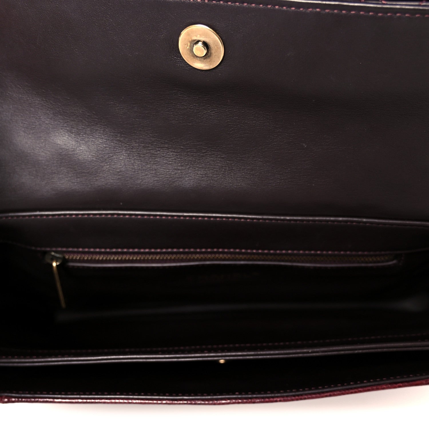 Chanel Lizard Lambskin Quilted Large Perfect Edge Flap Burgundy
