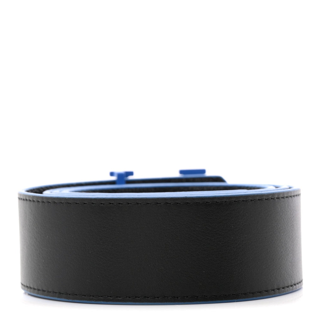 Louis Vuitton Damier Graphite Calfskin 40mm LV Initiales Reversible Belt 95 38 Blue