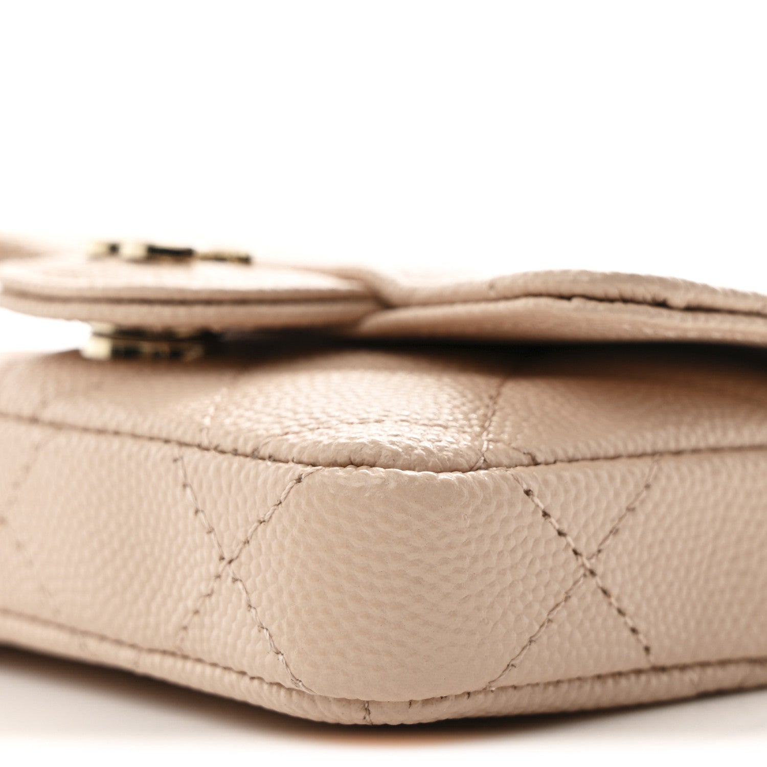 Chanel Caviar Quilted Mini Chain Belt Bag Light Beige