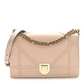 Christian Dior Grained Calfskin Medium Diorama Flap Bag Nude