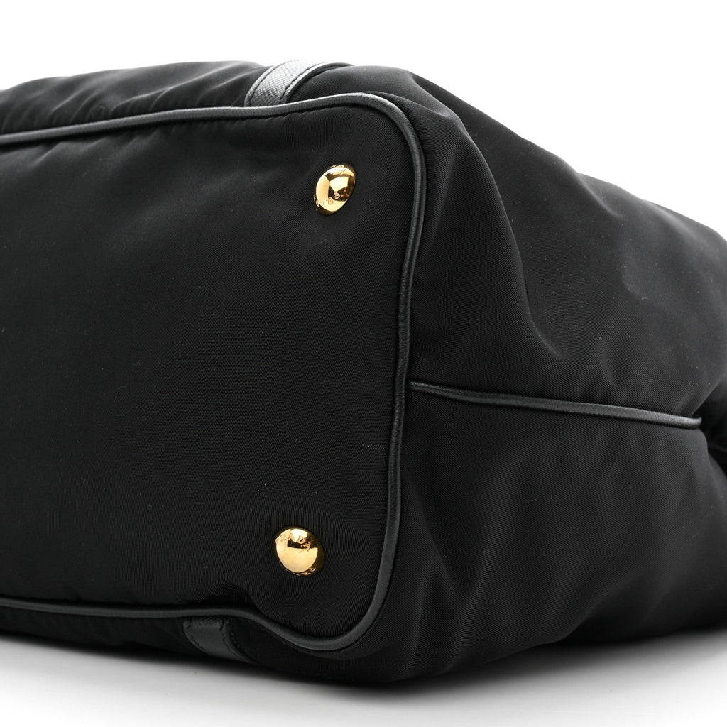 Prada Saffiano Tessuto Nylon Shopping Tote Black