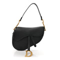 Christian Dior Grained Calfskin Saddle Bag Black