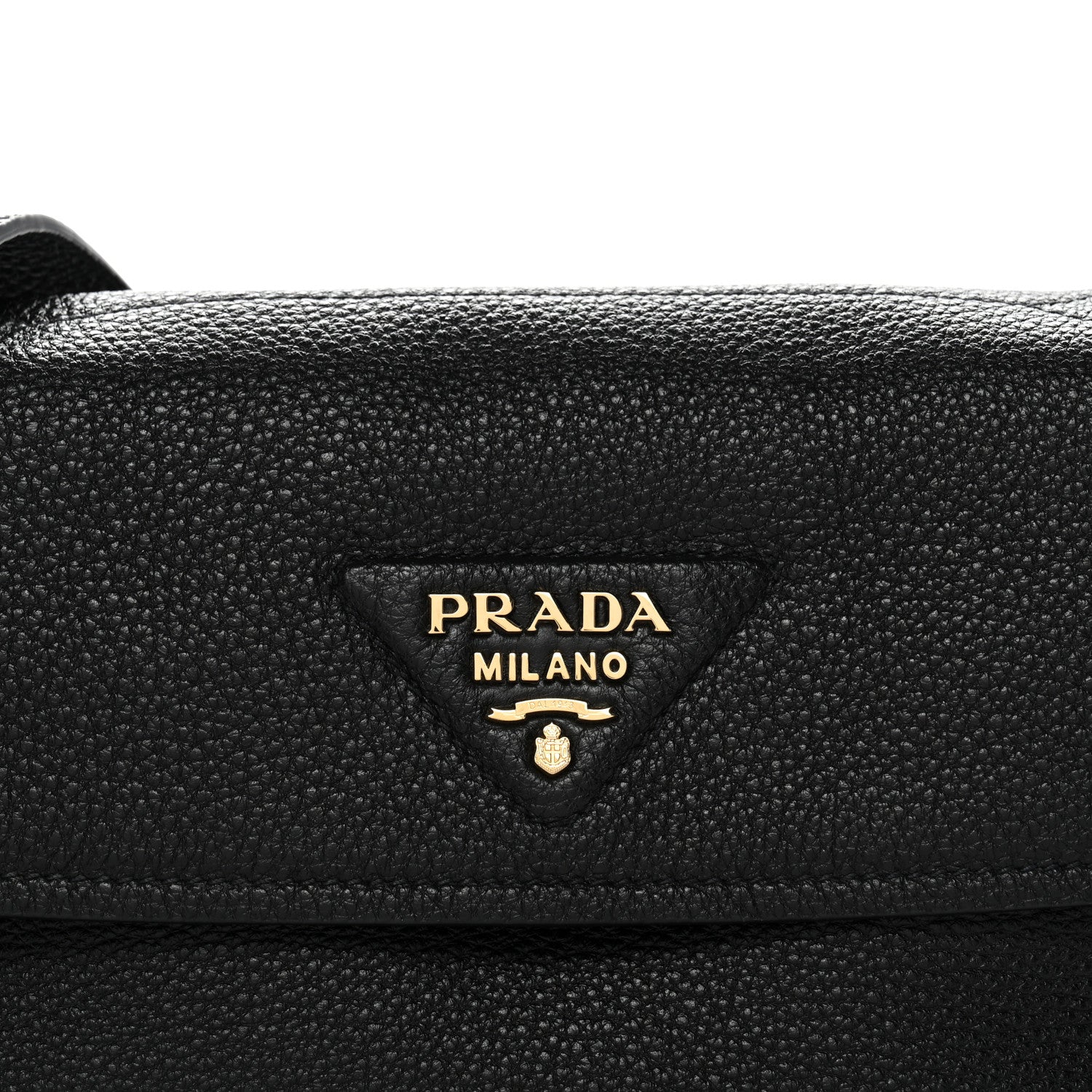 Prada Vitello Daino Soft Flap Shoulder Bag Black