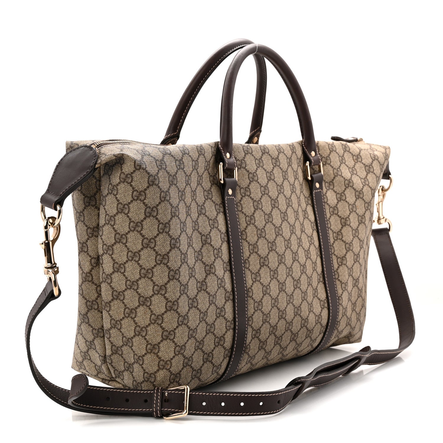 Gucci GG Plus Monogram Boston Carry On Duffle Bag Black