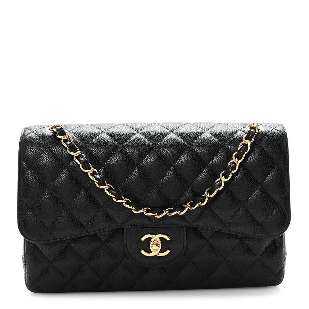 Chanel Caviar Quilted Jumbo Double Flap Black
