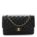 Chanel Caviar Quilted Jumbo Double Flap Black