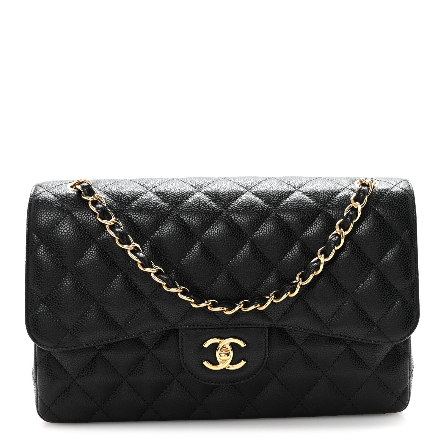 Chanel Caviar Quilted Jumbo Double Flap Black