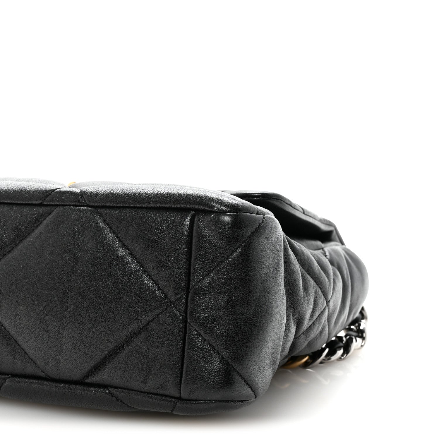 Chanel Goatskin Quilted Large Chanel 19 Flap Black