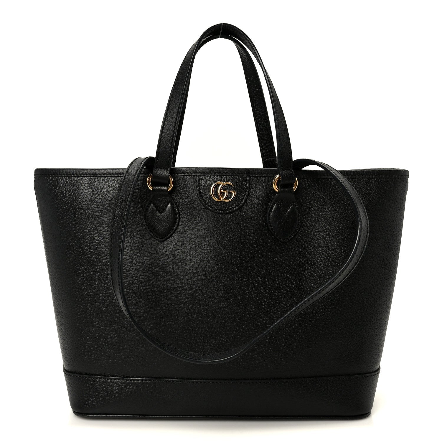 Gucci Textured Dollar Calfskin Small Ophidia Shoulder Tote Bag Black
