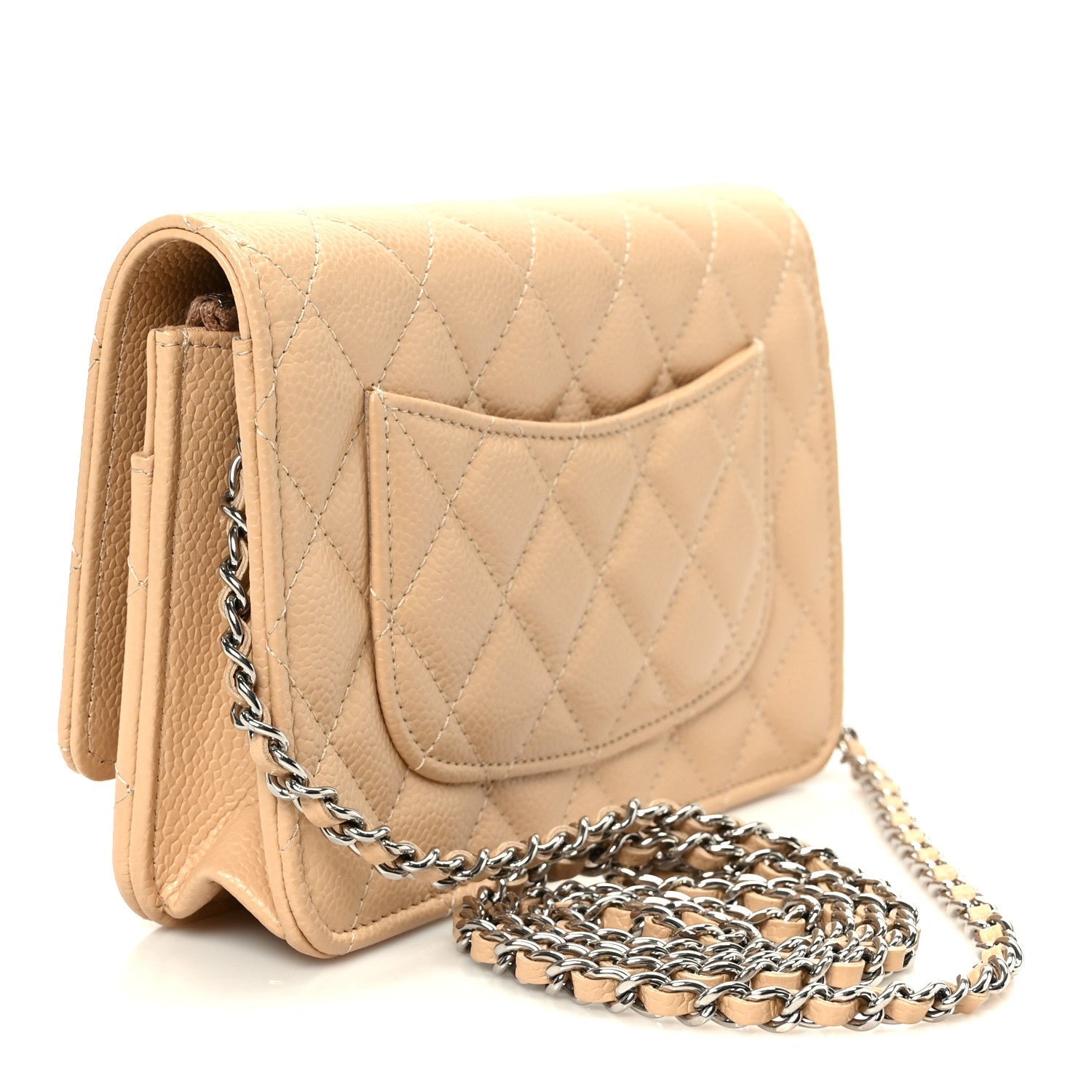 Chanel Caviar Quilted Wallet on Chain WOC Beige