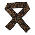 Louis Vuitton Silk Leopard Bandeau Scarf Marron