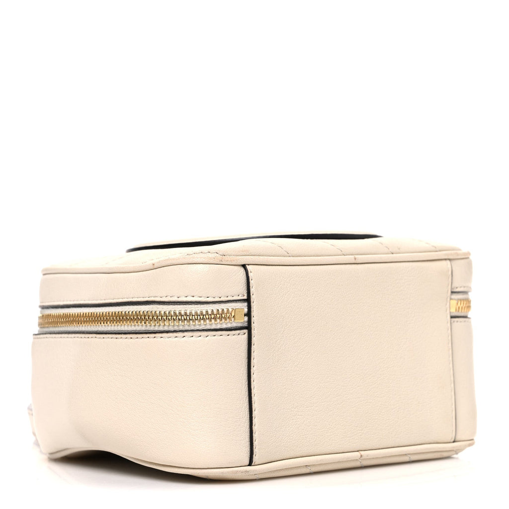 Gucci Sakai Be Green Calfskin Diagonal Stitched Blondie Top Handle Bag Mystic White