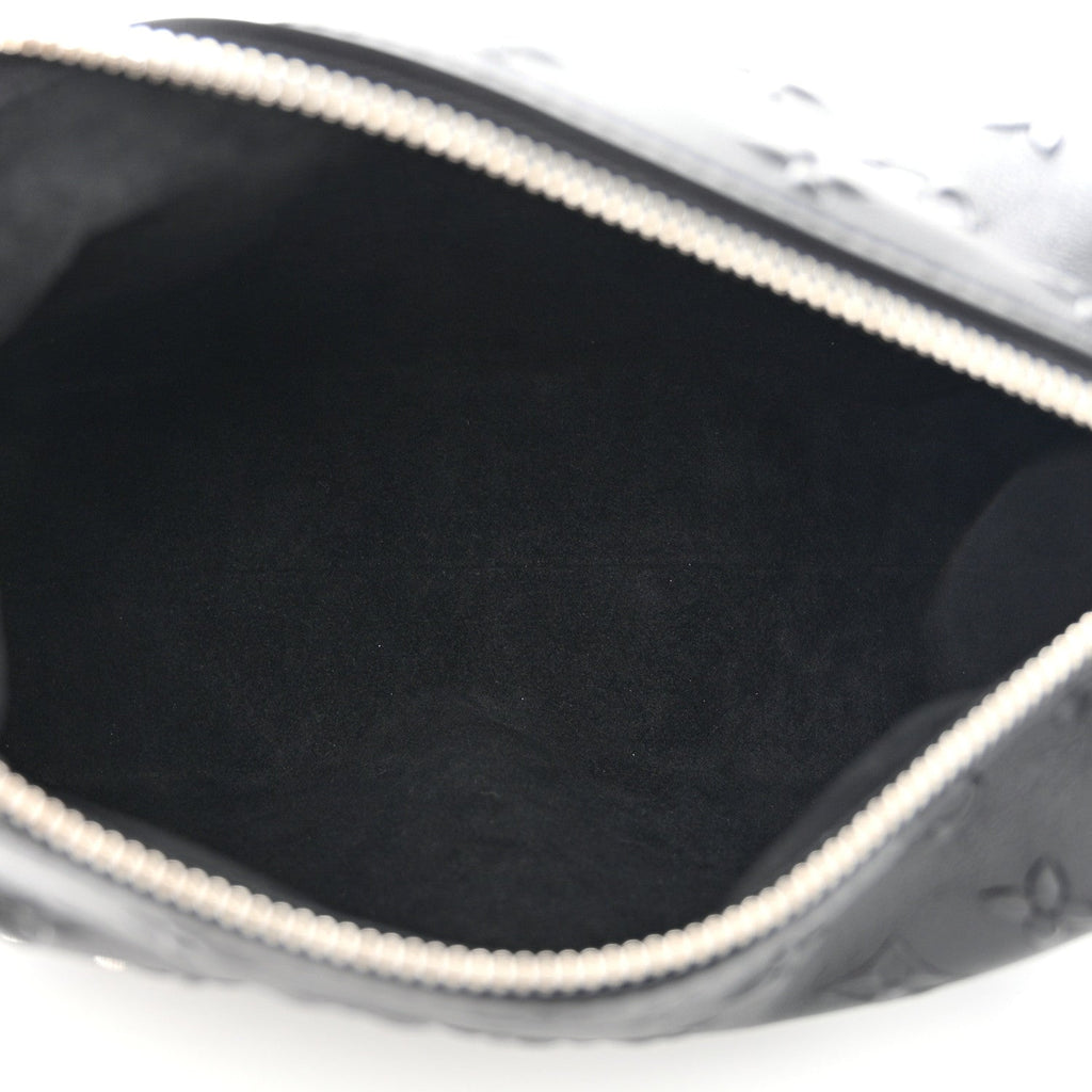 Louis Vuitton Calfskin Debossed Monogram Side Trunk Black