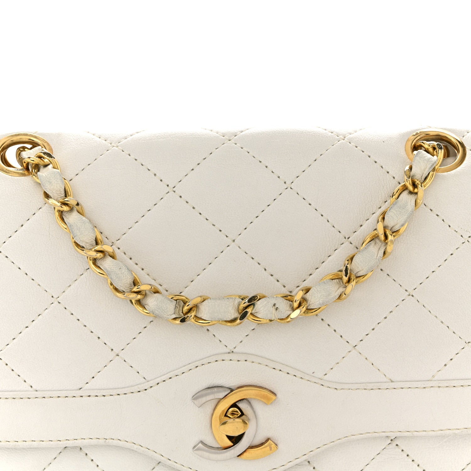 Chanel Lambskin Quilted Small Flap White