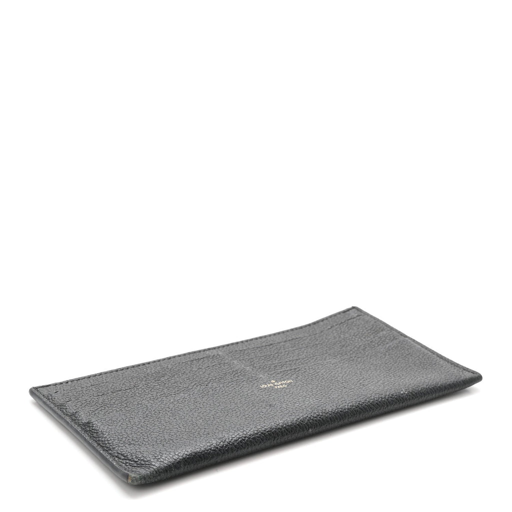 Louis Vuitton Calfskin Felicie Chain Wallet Card Holder Insert Black