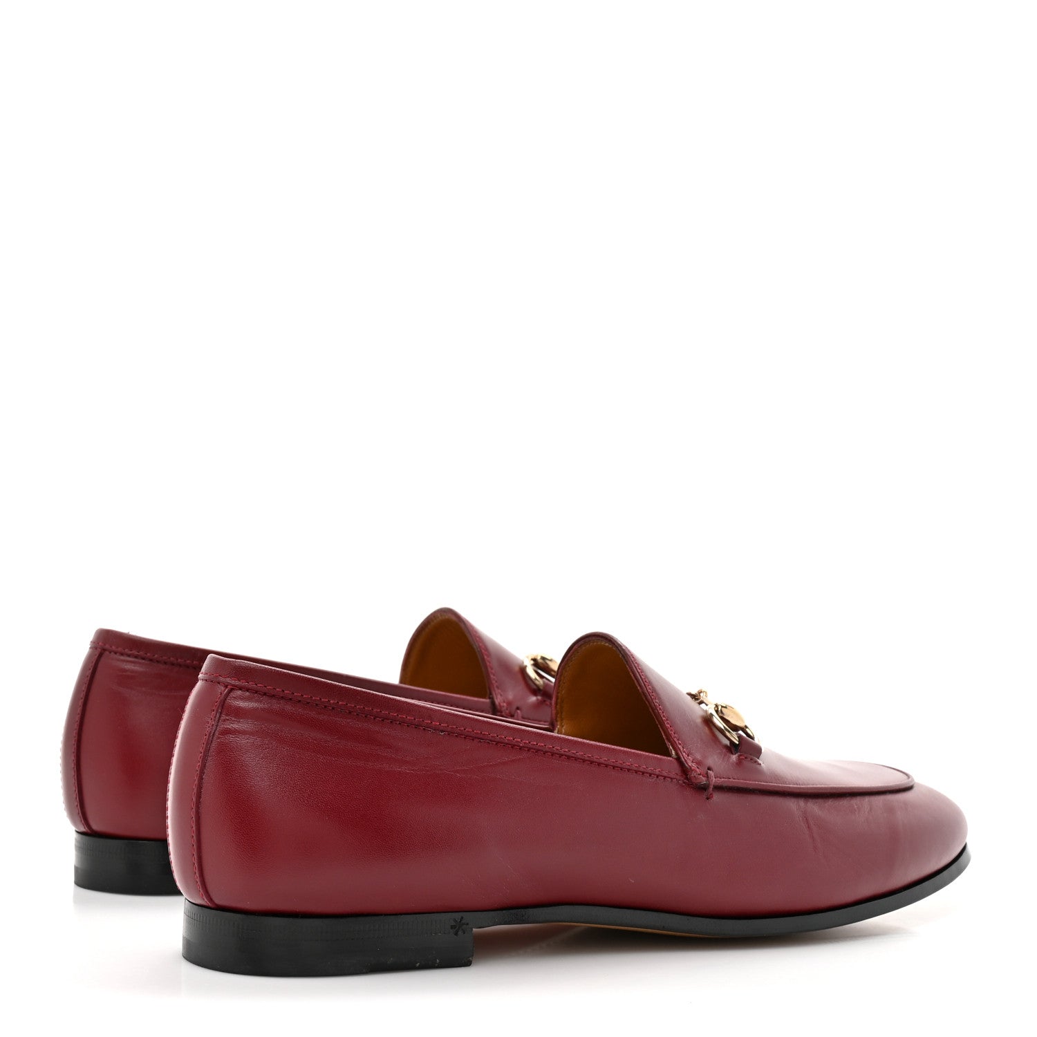 Gucci Betis Glamour Calfskin Womens Jordaan Loafers 37 Rosso Ancora